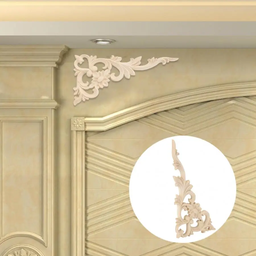 Металлическая резная угловая аппликация из дерева 4 шт. красивое украшение для