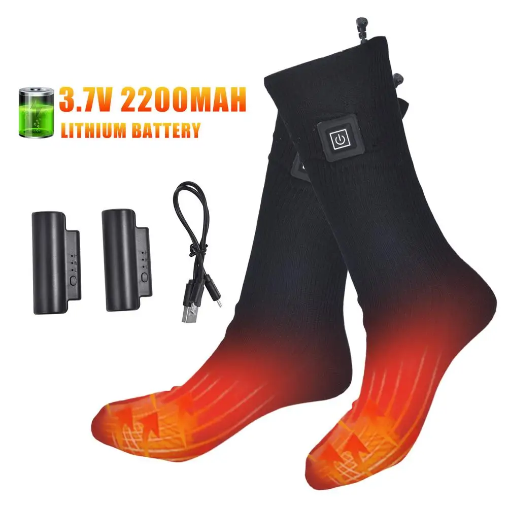 

Электрические носки с подогревом, перезаряжаемые батареи, термоноски с 3,7 в, 2200 мАч, литиевая батарея для Shiiing, кемпинга, пешего туризма