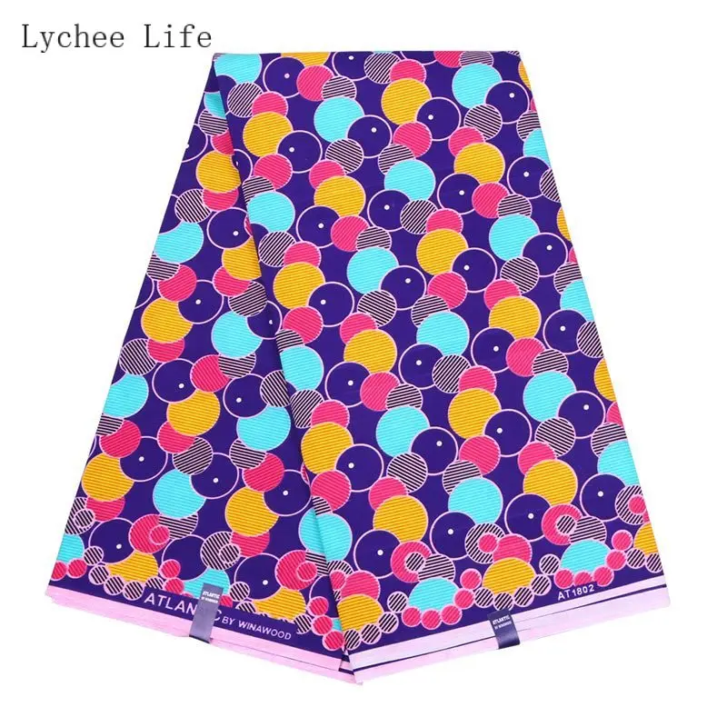 Lychee Life 3 ярда ткань с настоящими восковыми принтами Африканский нигерийский