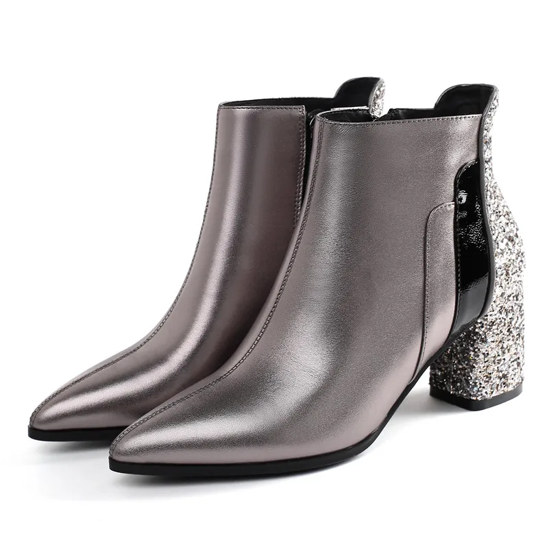 FEDONAS/женские ботильоны из натуральной кожи сезон осень зима теплые модные