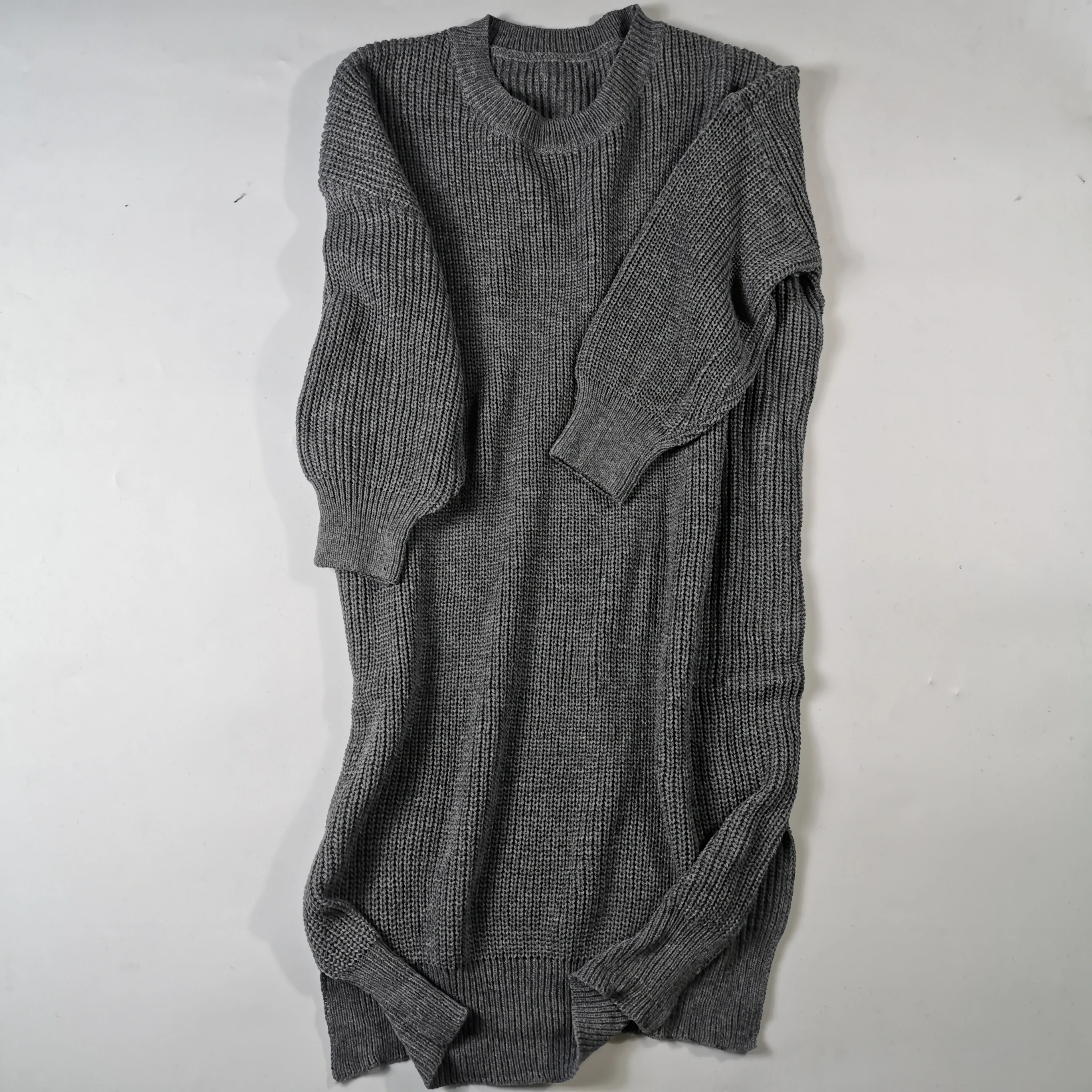 Женское вязаное платье-свитер в Корейском стиле плотное длинное платье с