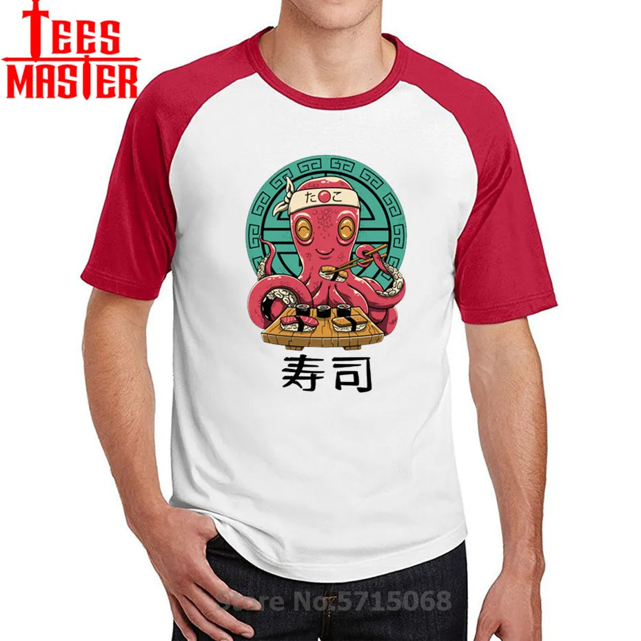 2020 новейшая Мужская забавная футболка Octo суши бар кавайная в японском стиле