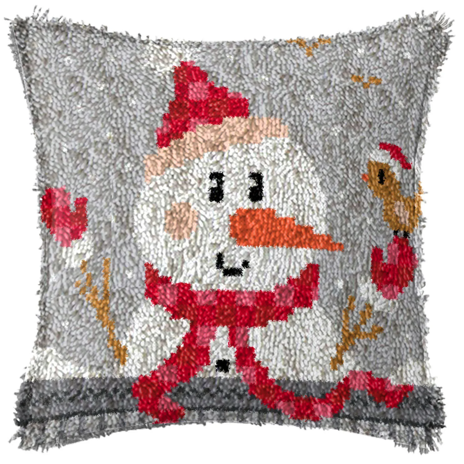 Christmas Snowman Latch Hook Cushion Klink Haak Kussen Handwerken Knooppakket Smyrna Pakket Kit | Дом и сад