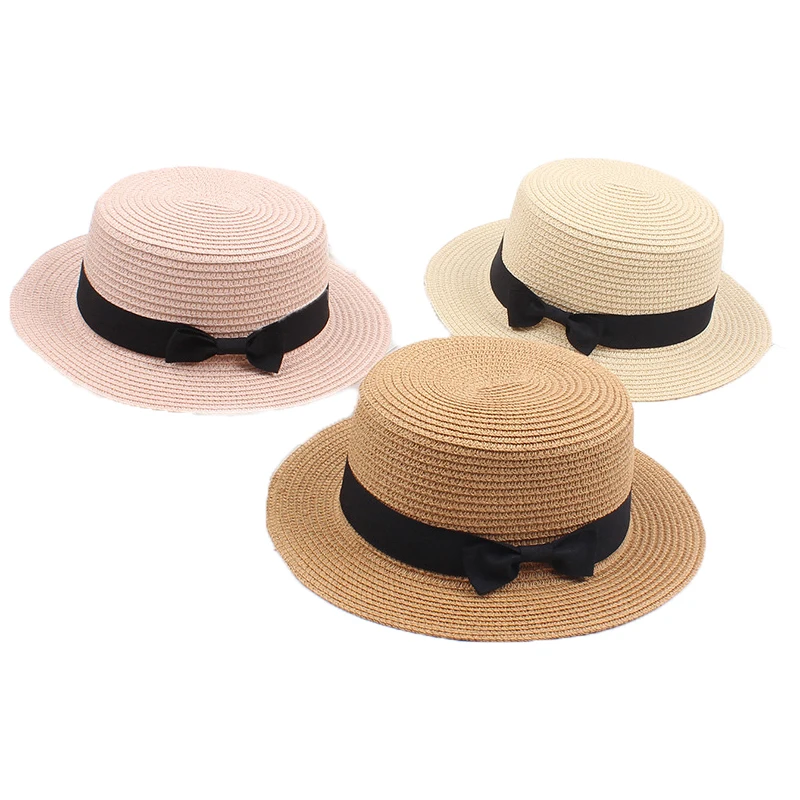 

Fashion Panama Adult Kids Straw Hat Summer 16 Colors Mother Baby Bucket Hat Outdoor Travel Beach Children Sun Hat For Girls