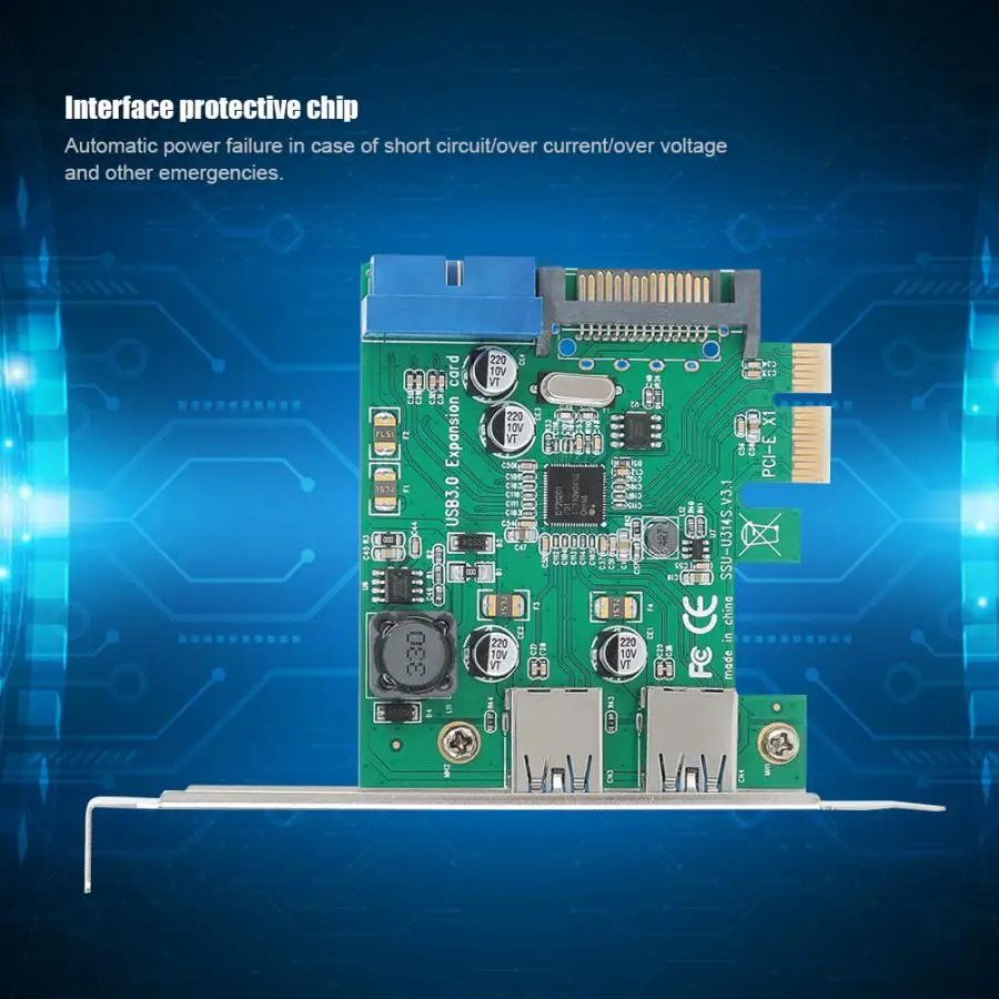 Настольная Плата расширения PCI-E до USB3.0 Адаптерная плата с защитным чипом для