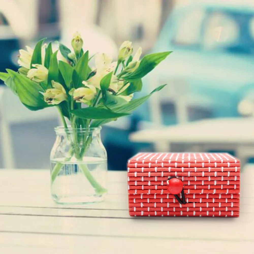 Деревянная шкатулка для ювелирных изделий из бамбука держатель хранения колец