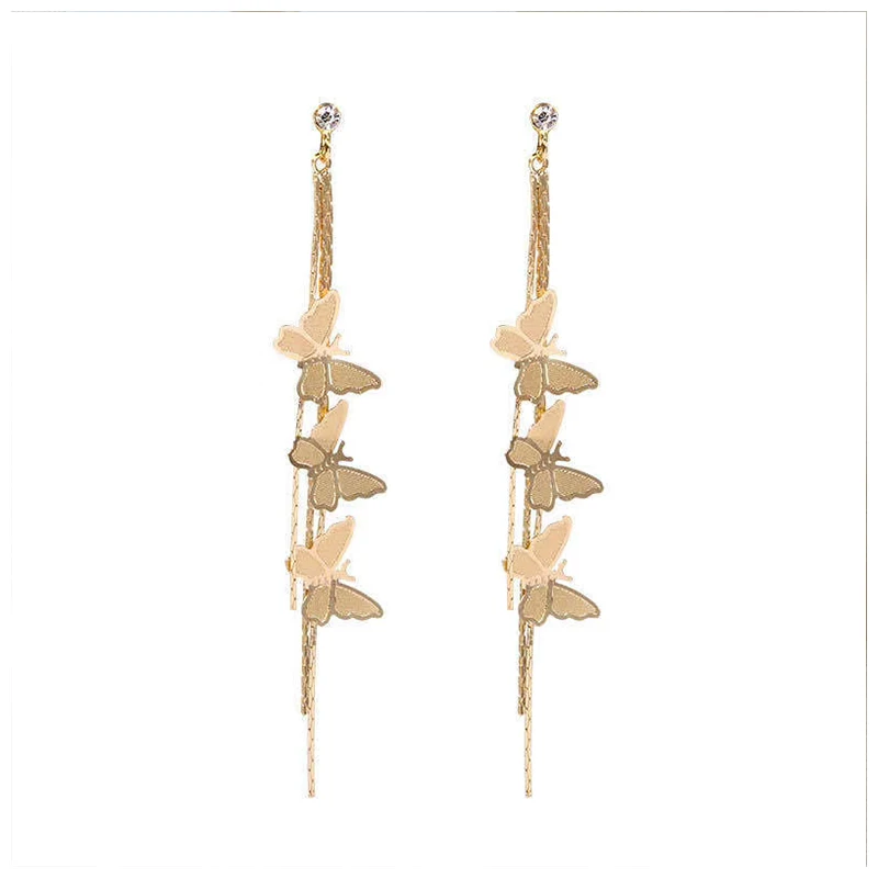 Яркие серьги в виде длинных бабочек | Украшения и аксессуары