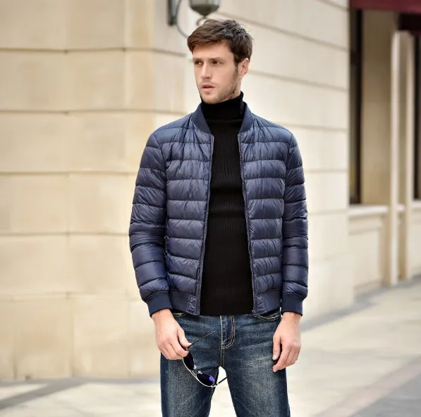 

2022 autumn winter stand collar jacket down jacket large slim fit fashion short Baseball Jacket couple's wear