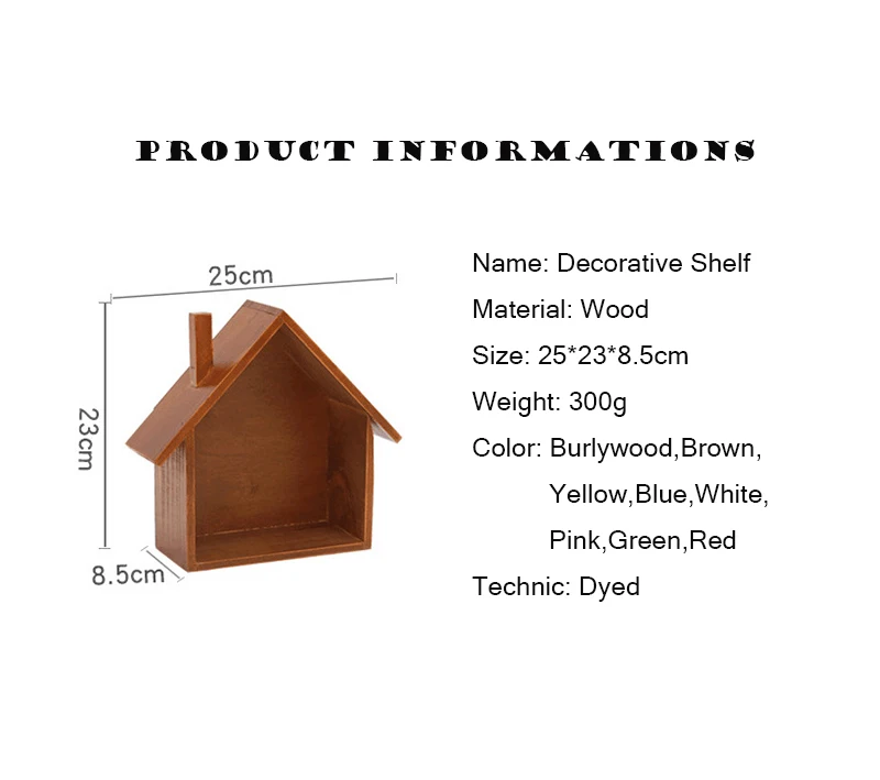 Красочная деревянная полка для хранения вещей в форме дома настольная стойка