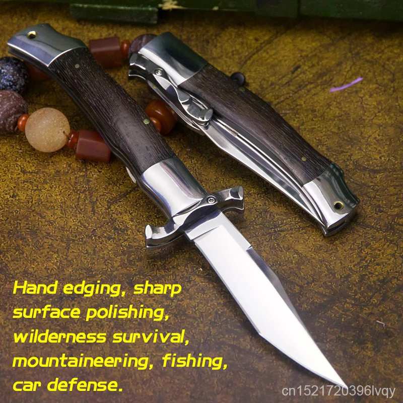 

(Dehong) Φ Улучшенный D2 охотничий складной нож Приключения выживания острый нож для самообороны черное дерево нож для кемпинга фруктов