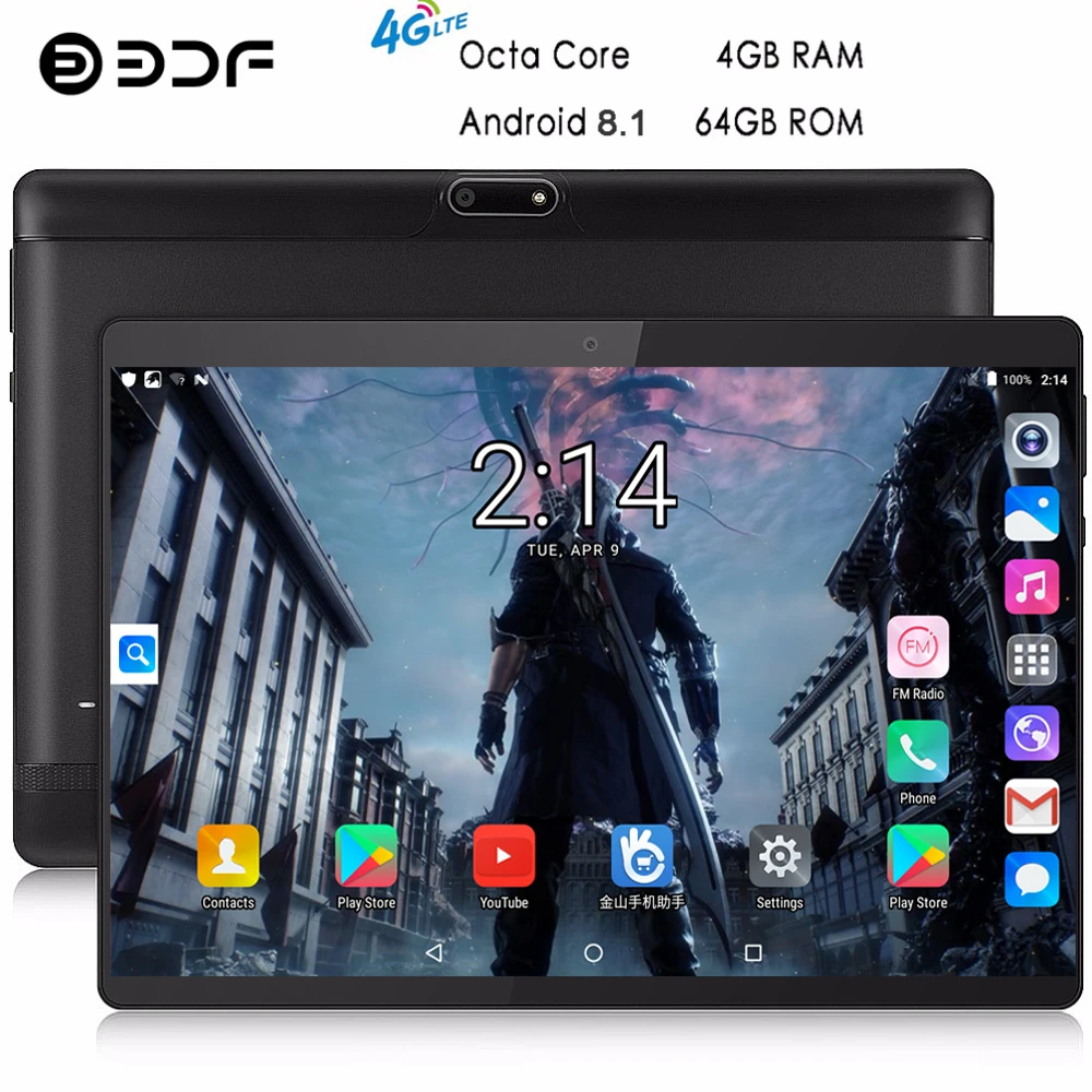 BDF планшет 10 дюймов 4G телефон планшетный ПК Android 8,1 Восьмиядерный 1280*800 ips планшеты Bluetooth WiFi 4 Гб+ 64 ГБ Android планшет 7 8 9 10