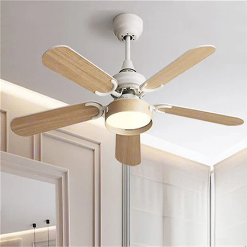 Постмодерн ретро деревянный светодиодный потолочный вентилятор модный дизайн