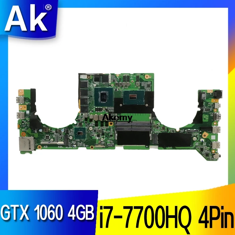 

DABKLAM1AA0 Motherboard For Asus GL503VM laptop Motherboard Mainboard GTX 1060 4GB i7-7700HQ 4Pin