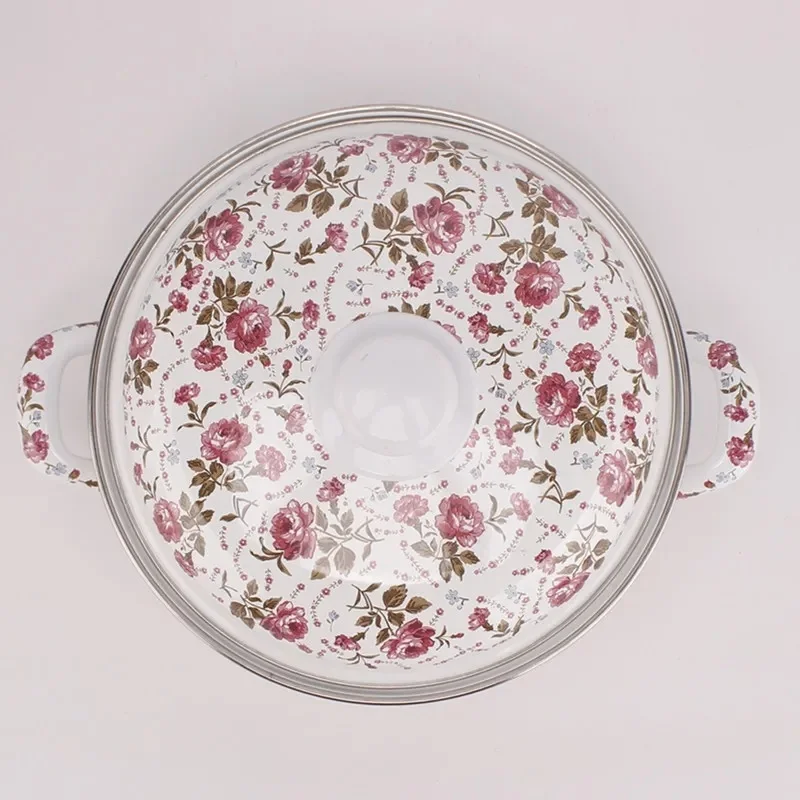 

Enamel Pot Type Short Small Soup Pot Enamel Saucepan Soup Pot Baby Food Supplement Cooking Pot Kitchen Cookware Pots for Cooking