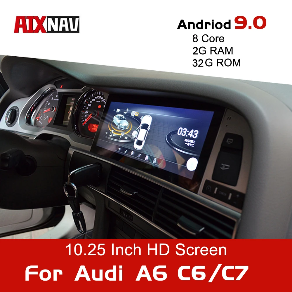 Автомобильная навигация Android 9 0 8 ядер для Audi A6 Avant C6 C7 автомобильное радио один Din