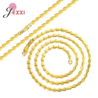 top quality mens necklace solid yellow gold filled link chain with strong felexible lobster clasps hip hop style collare