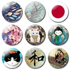 Кукла в японском стиле, 30 мм, магнит на холодильник, стеклянный купол, магнитные наклейки на холодильник, мультяшный Декор для дома, подарок для матери