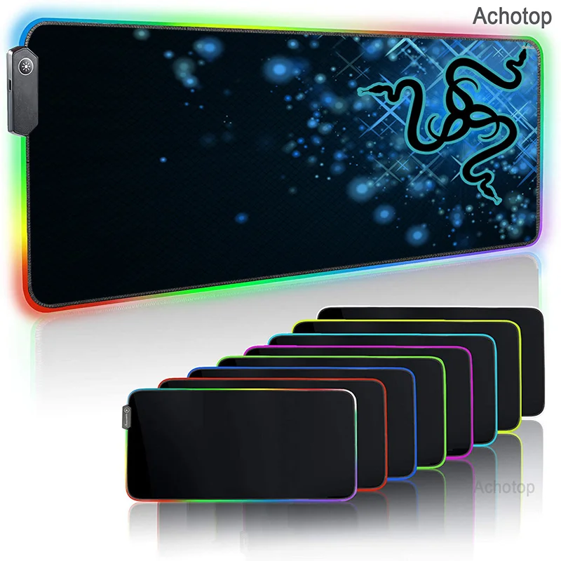 

Razer Super-large light-emitting keyboard pad side-locked game mouse pad XL thickened 7 color RGB LED lights Backlight Mouse Pad