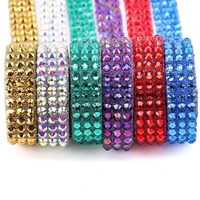1yard 9colours rhinestone crystal ribbon faux diamond ribbon wrap tape for wedding party decorationsclothes edge and shoes