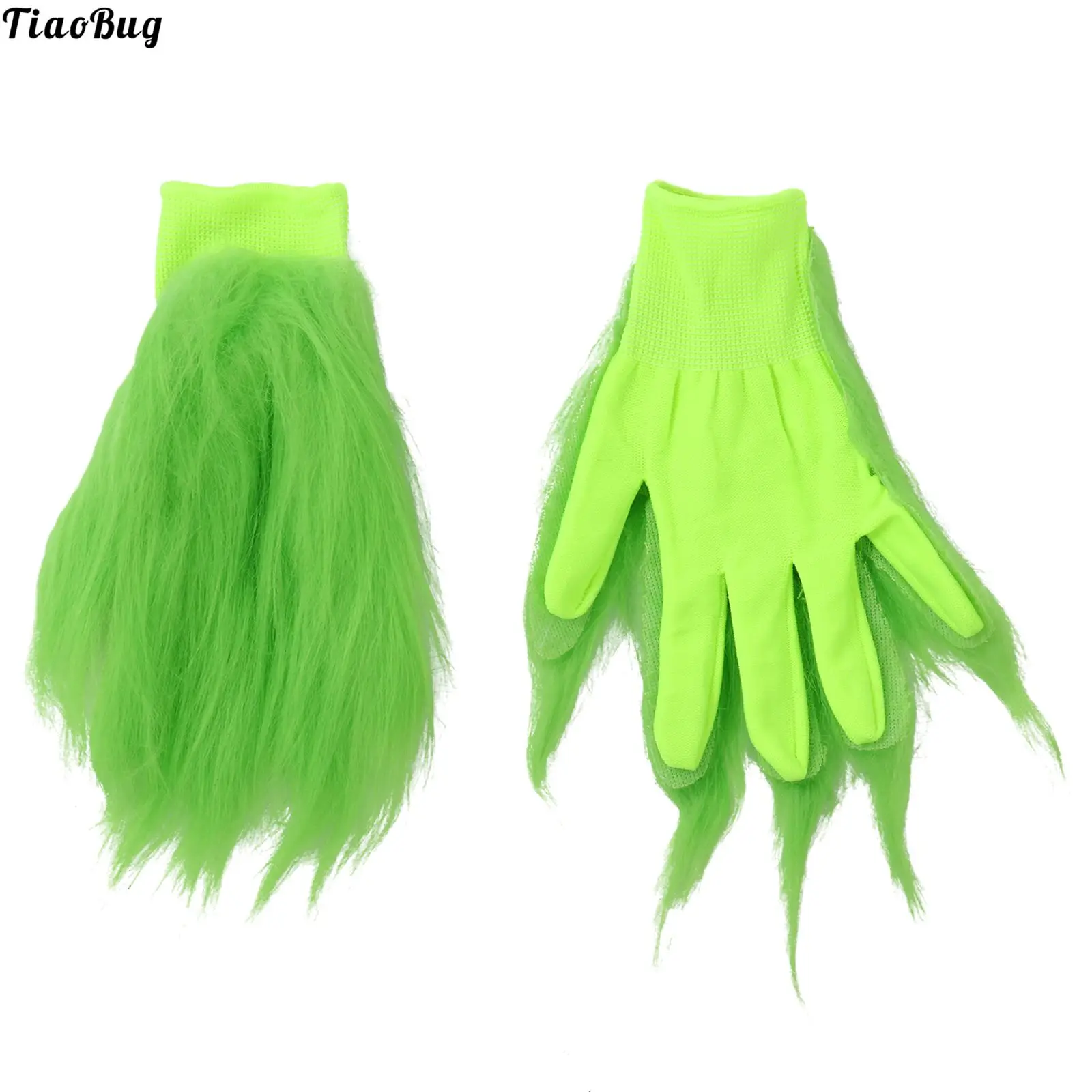 TiaoBug 1 Pair Halloween Party Green Kids Gloves Children Cosplay Props For Stage Performances Easter Party Dress-up Cosplay