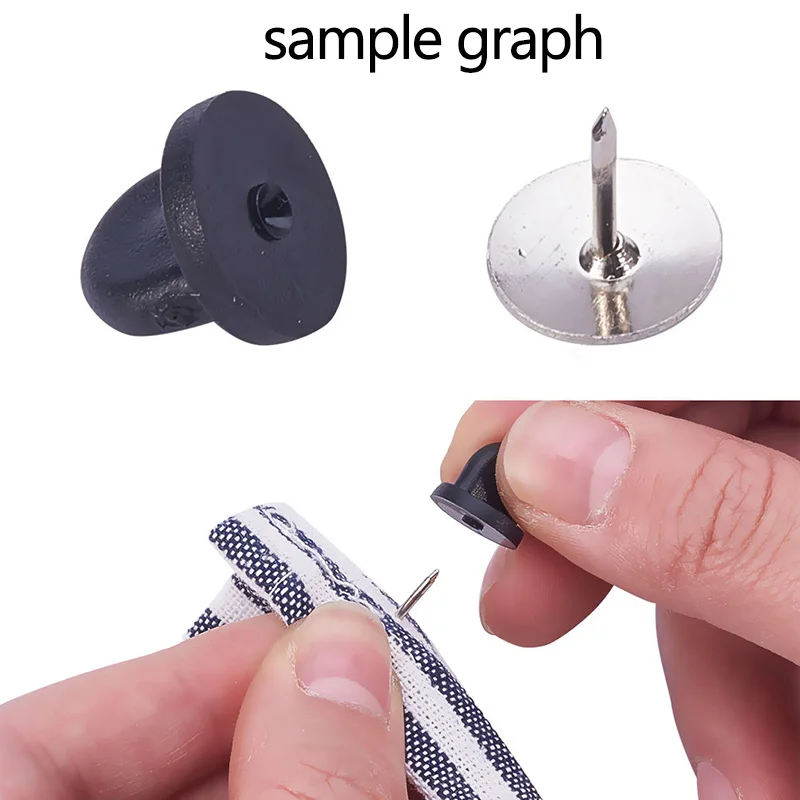 50 шт./лот металлическая/резиновая брошь застежка-Пряжка Сменные аксессуары для