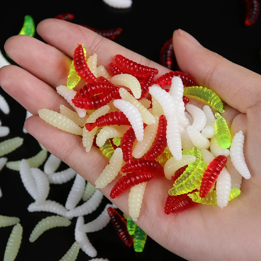 Рыболовные приманки в виде червяка 50 шт. мягкие с запахом червей снасти