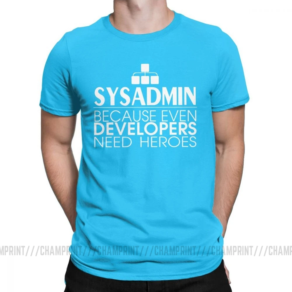 Мужские футболки, хлопковые футболки с героями Sysadmin, Linux, Sysadmin Unix, Debian Ubuntu Administrator, футболка, одежда, идея подарка - Цвет: Королевский синий
