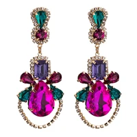 flower rhinestone earring 2020 dangle drop earrings crystal earings beautiful stones statement luxury sparkly jewelry
