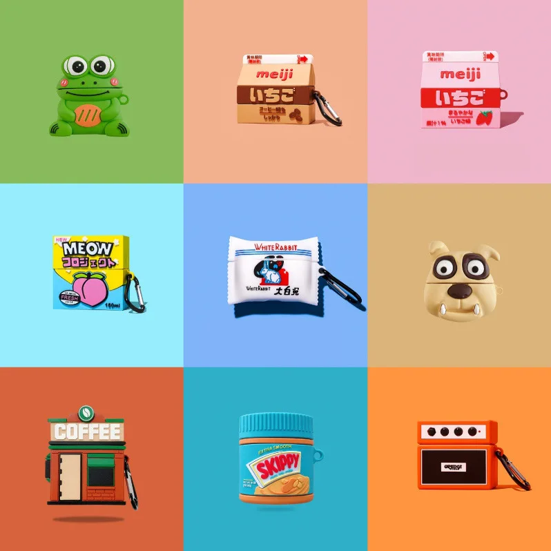 Милый беспроводной чехол для наушников GK с мультипликационным принтом AirPods 1/2