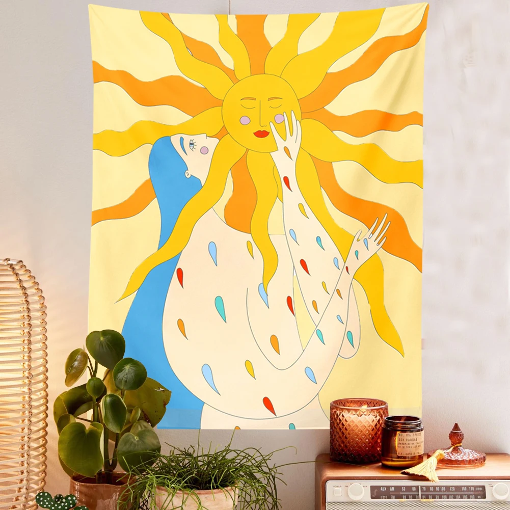 

Гобелен Sun Tarot, Настенный декор, богемный Декор для комнаты в стиле бохо, украшение для творчества, хиппи, девушки, декор для спальни, домашний...