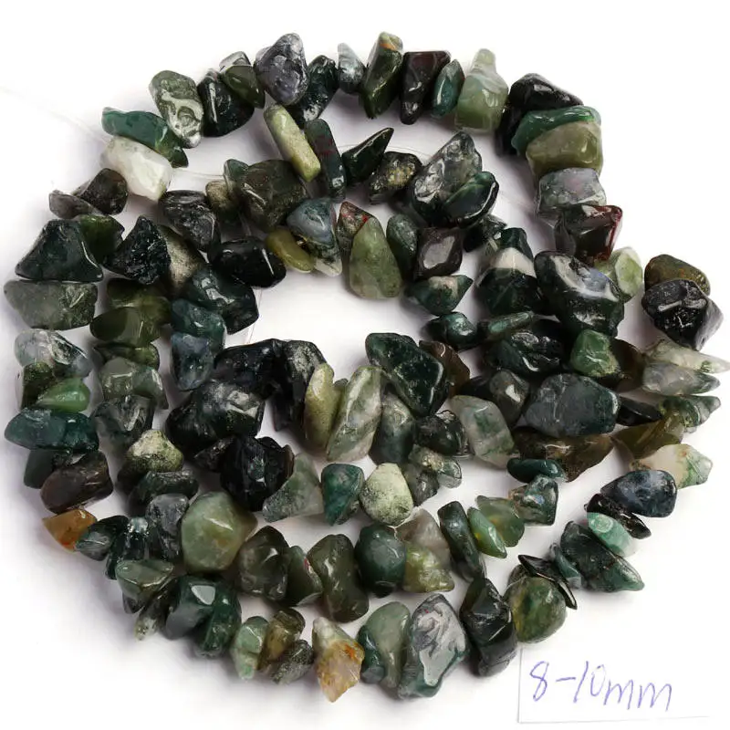 Moss Agate Высокое качество 5-8 мм чип Форма 41 различные материалы натуральный камень DIY драгоценные камни ювелирные изделия свободные бусины 17 дюймов wj69 - Цвет: Moss Agate