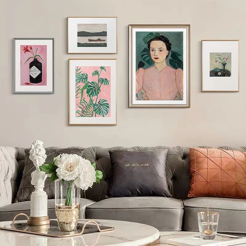 

Nordic Vintage Woman Wall Art Canvas Painting Landscape Posters and Prints Scandinavian Pictures for Living Room Home Decoration