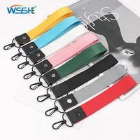 fashion phone short lanyard for keys id card mobile phone usb stick universal 8 colors polyester phone strap rope wear resistant