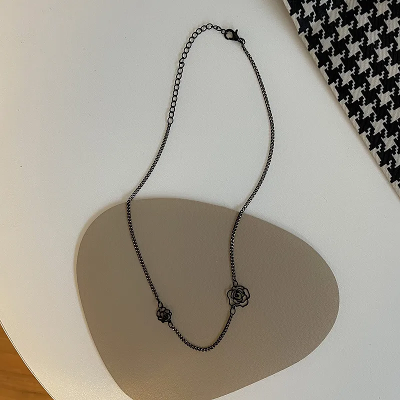 Ожерелье SRCOI с цветком розы милое крутое колье до ключиц вечерние тное