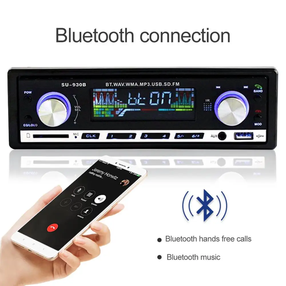 Bluetooth Авторадио Стерео радио FM Aux вход приемник SD USB 12V In-dash oto teypleri Авто 1 din