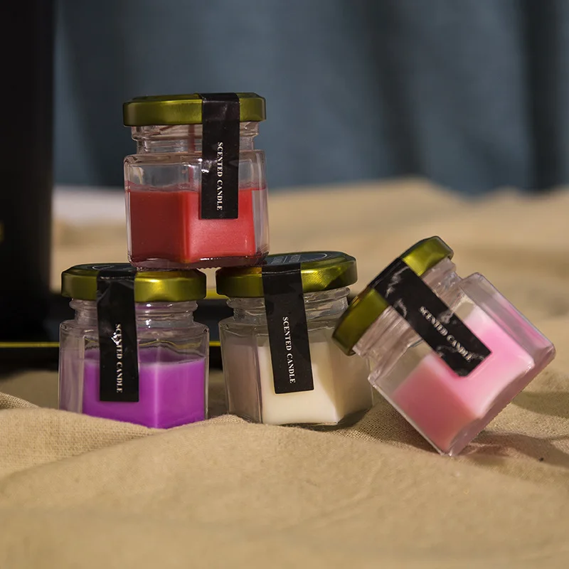 Ароматическая свеча Aromeasy 60 г из медового стекла растительный и минеральный воск