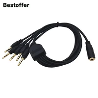 trrs 3 pole2 rings dc 3 5mm female to 5male stereo splitter audio cable 0 5 meters