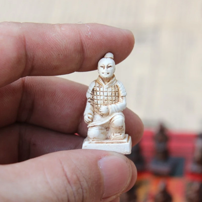 

Vintage Chinese Terracotta Warrior 32 Chess Set Wood Table Chess Games Gift