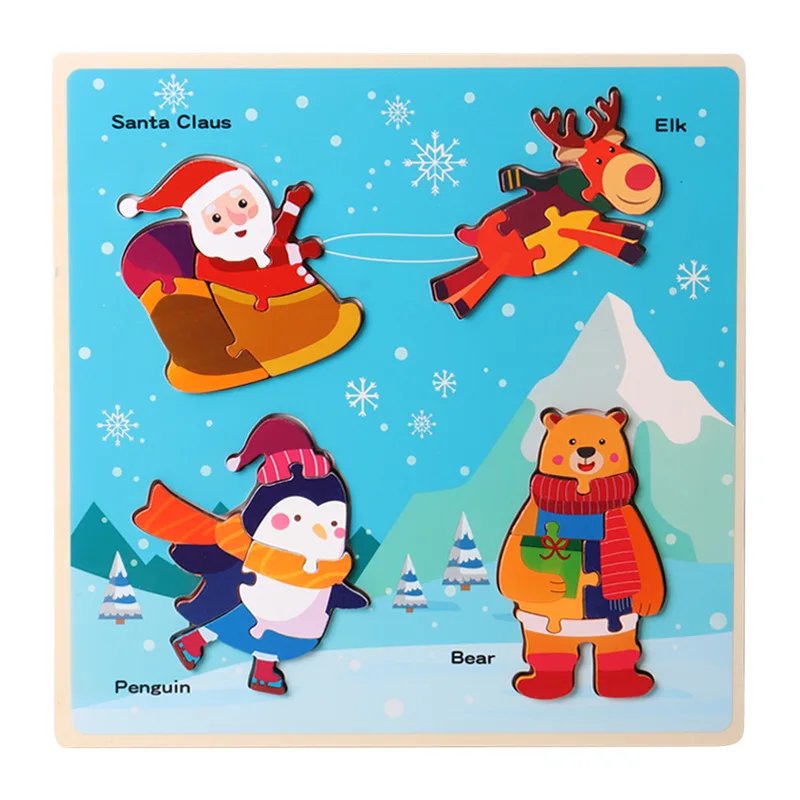 

Three Dimensional Puzzle Wooden Hand Grasping Board Children Early Education Puzzle Toys Traffic Animals Baby 1 to 3 Years Old