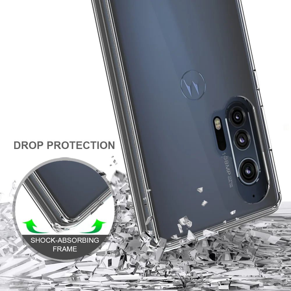 Slim Hybrid Cover Air Cushion Fitted Case Flexible TPU With Clear Back Panel Shockproof Shell For Motorola Edge Plus Moto Edge+