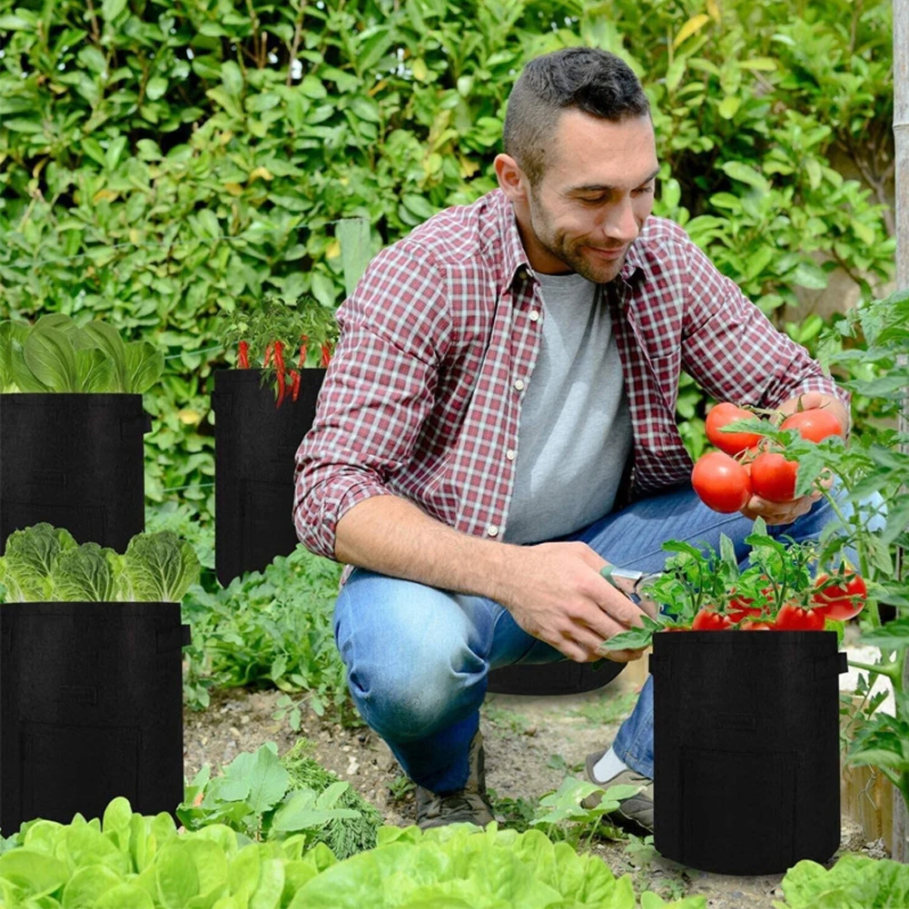 

Potato Grow Bag 2PCS Reusable Planter Vegetable Pots Side Window Vegetable Grow Bags For Home Garden Seeds To Plant Macetas