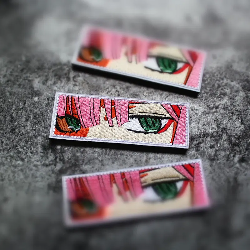 

New Product Anime Embroidery Patch Velcro Two-dimensional Girl Eye Half Face Badge Personality Armband DIY Tactical Pack Sticker