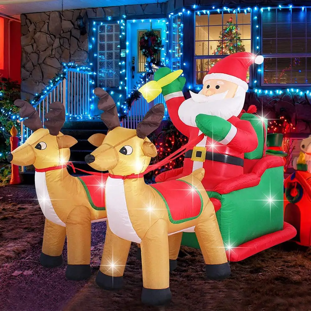 Надувной Санта-Клаус езда полярный медведь 2 м Рождественская надувная