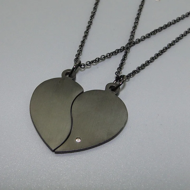 DICARLUN разбитое сердце ожерелье для влюбленных пар из нержавеющей стали Сердце