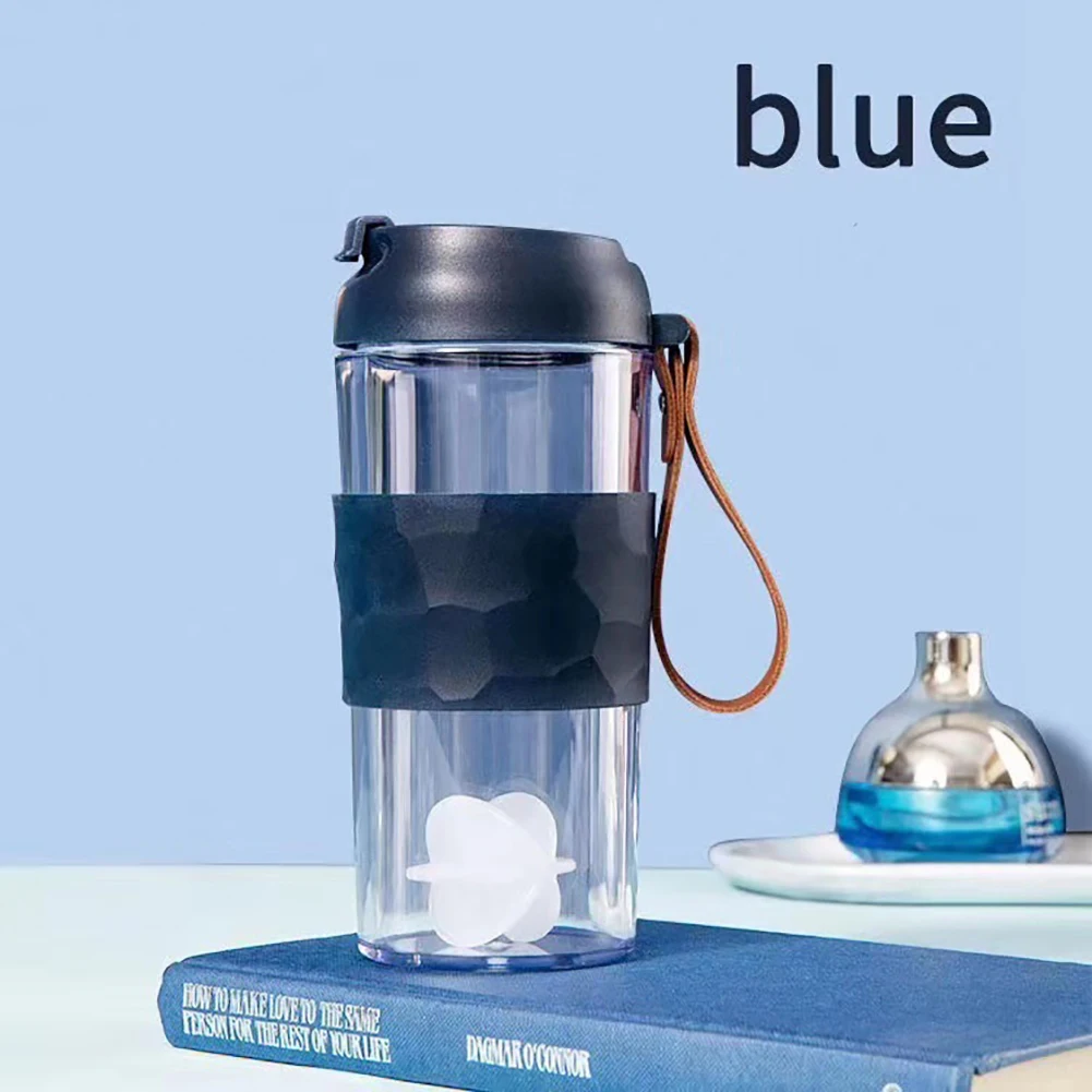 

1pc Shake Cup With Thick Transparent Plastic Material Mixing Cup Sports Water Cup Portable Coffee Cup Navy-400ml