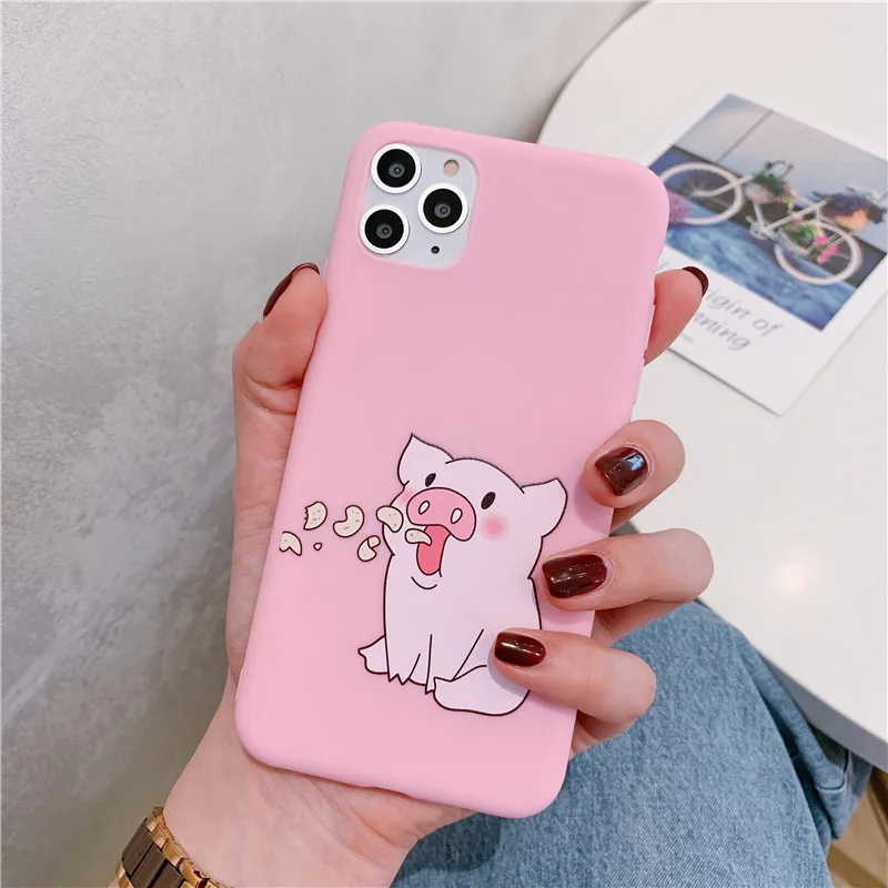 Style6 Милый чехол для телефона с принтом поросенка из мультфильма для iphone 11 Pro max 6 s 8 7 plus чехол для iphone XS Max X XR мягкий чехол модные чехлы для пар - Цвет: Style6