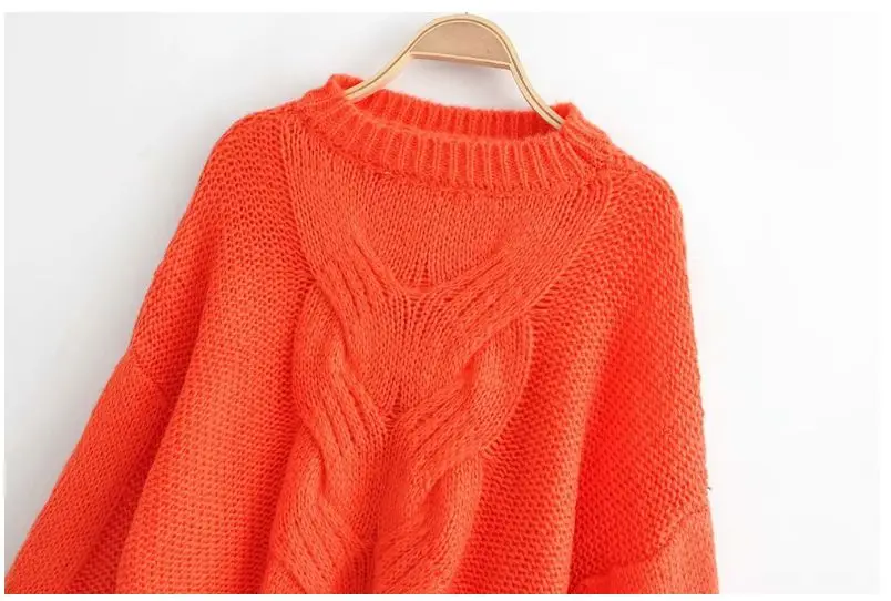 

HCBLESS 2019 autumn Women's Hemp Flower Loose Bat Sleeve Sweater women sweater