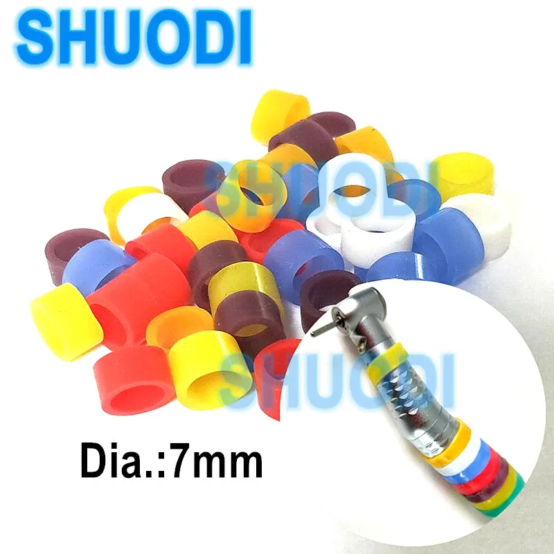 50 шт. Многоцветные автоклавируемые колечки-коды для универсальных силиконовых зубных инструментов диаметром 7 мм.