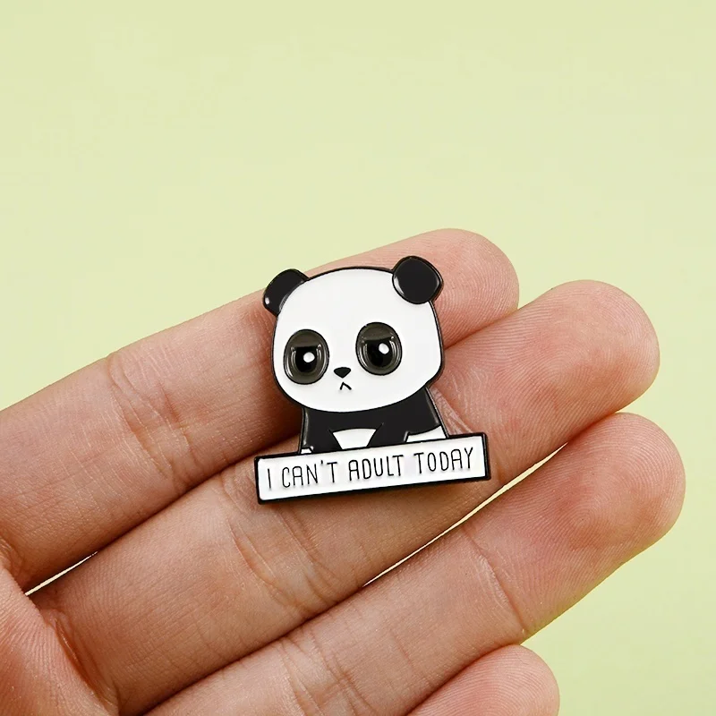 Забавная эмалированная булавка в виде панды мультяшный милый меме ювелирный
