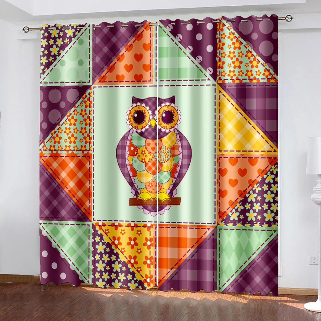 

Living Room Shading Decorative Curtain Color Totem Pattern Home Textile Decoration Bedroom Grommet Curtains